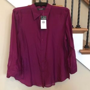 NWT Lauren cotton/silk blouse